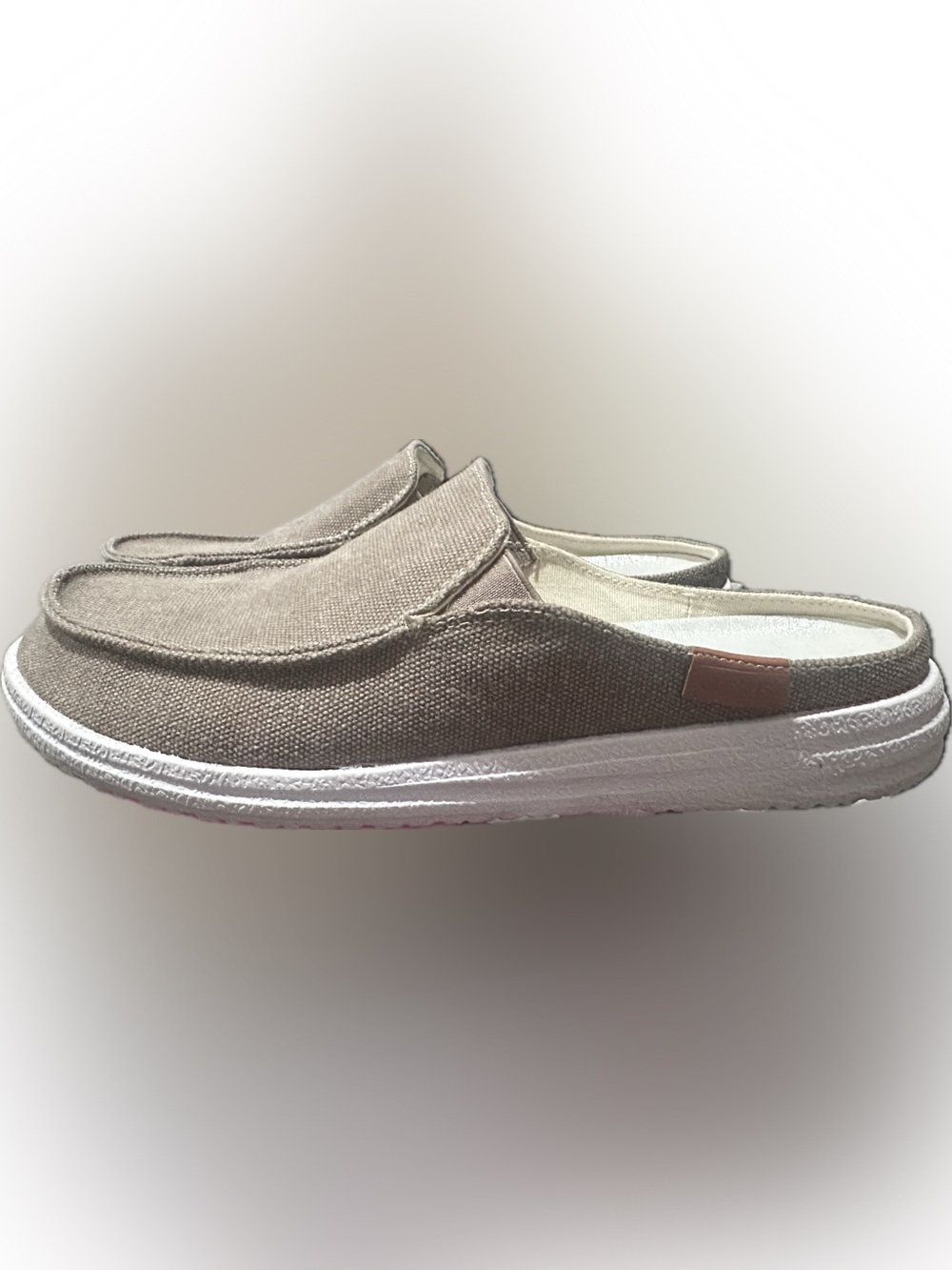 Corkys Beige Canvas Slip-On Mules